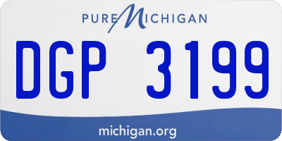 MI license plate DGP3199