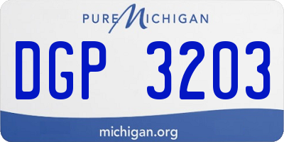 MI license plate DGP3203