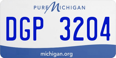 MI license plate DGP3204