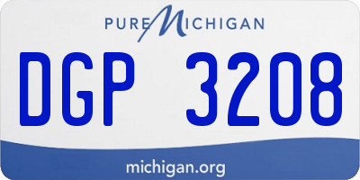 MI license plate DGP3208