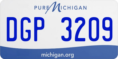 MI license plate DGP3209