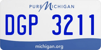 MI license plate DGP3211