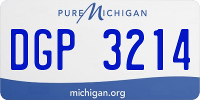 MI license plate DGP3214