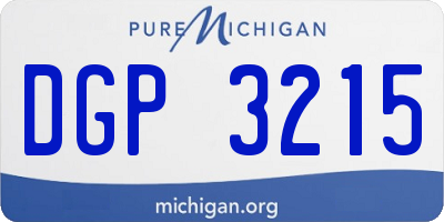 MI license plate DGP3215