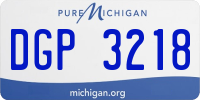 MI license plate DGP3218