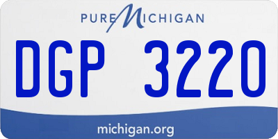 MI license plate DGP3220