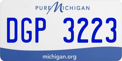 MI license plate DGP3223