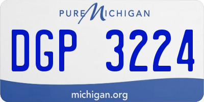 MI license plate DGP3224