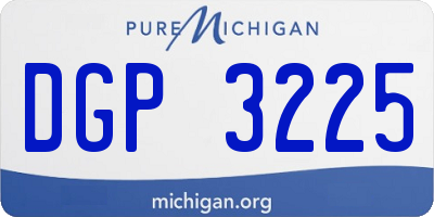 MI license plate DGP3225