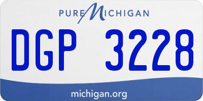 MI license plate DGP3228