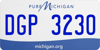 MI license plate DGP3230