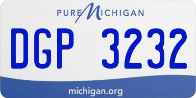MI license plate DGP3232