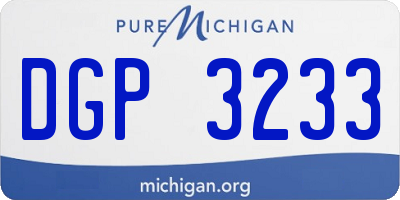 MI license plate DGP3233