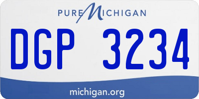MI license plate DGP3234