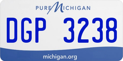 MI license plate DGP3238