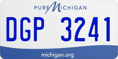 MI license plate DGP3241