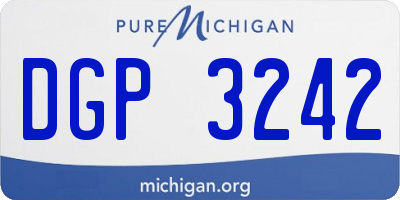 MI license plate DGP3242