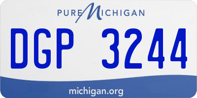 MI license plate DGP3244