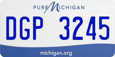 MI license plate DGP3245