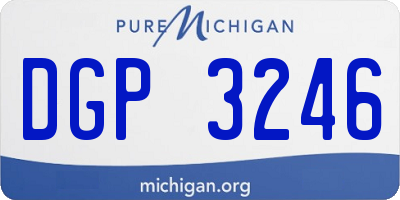MI license plate DGP3246