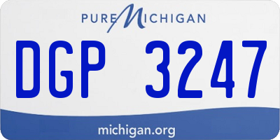 MI license plate DGP3247