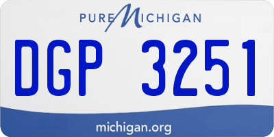 MI license plate DGP3251