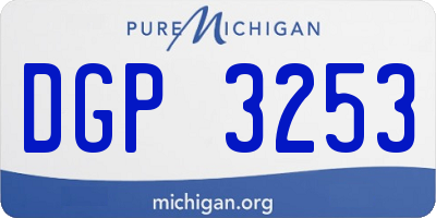 MI license plate DGP3253