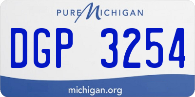 MI license plate DGP3254