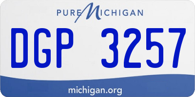 MI license plate DGP3257