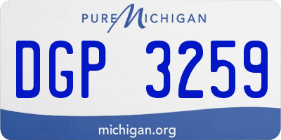 MI license plate DGP3259