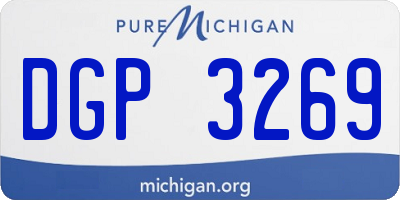 MI license plate DGP3269