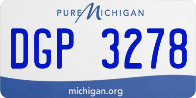 MI license plate DGP3278
