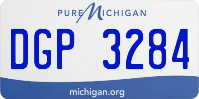 MI license plate DGP3284