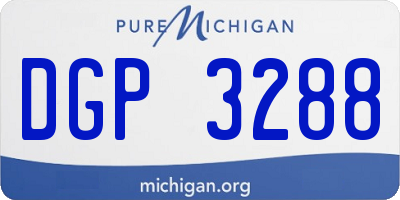 MI license plate DGP3288