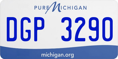 MI license plate DGP3290