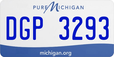 MI license plate DGP3293