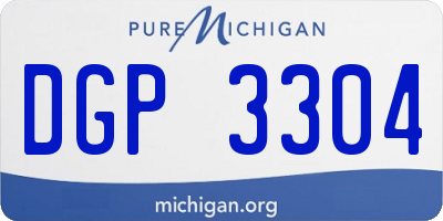 MI license plate DGP3304
