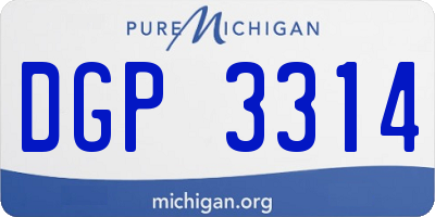 MI license plate DGP3314