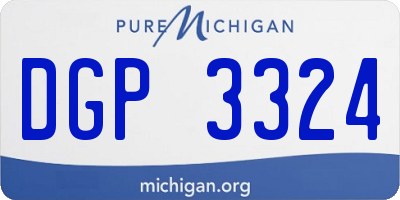 MI license plate DGP3324