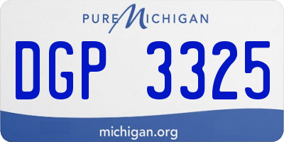 MI license plate DGP3325