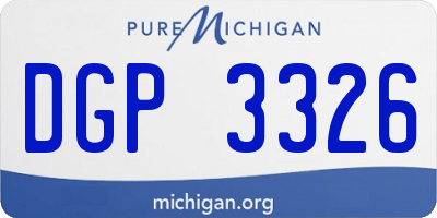 MI license plate DGP3326