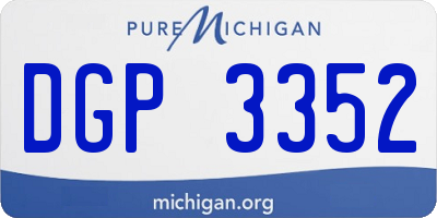 MI license plate DGP3352