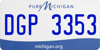 MI license plate DGP3353