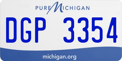 MI license plate DGP3354