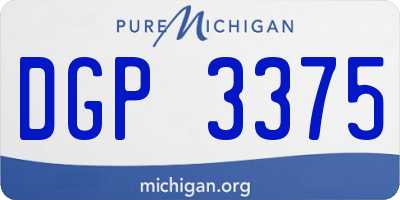 MI license plate DGP3375