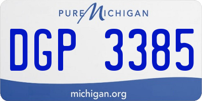 MI license plate DGP3385