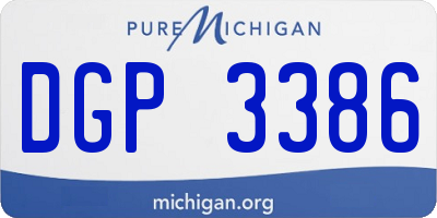MI license plate DGP3386