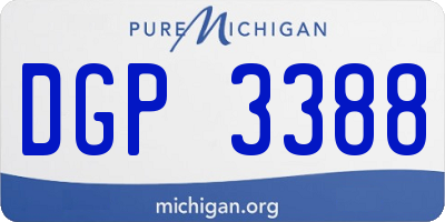 MI license plate DGP3388