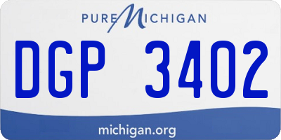 MI license plate DGP3402