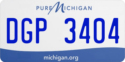 MI license plate DGP3404